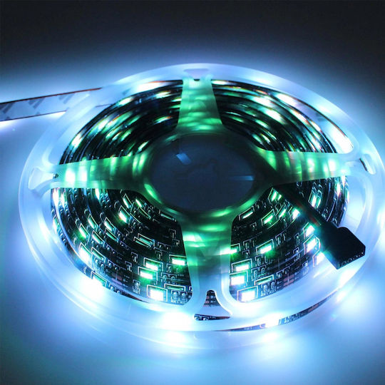 Factory Αδιάβροχη Smart Ταινία LED RZ-0005 USB 5V RGB Φως 5m Τύπου SMD5050 με Τροφοδοτικό