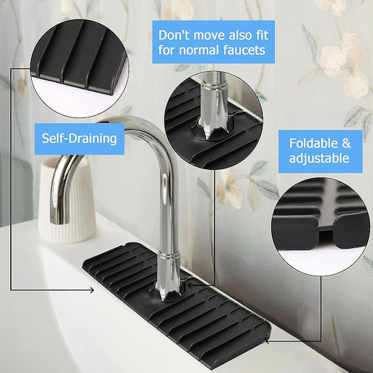 Black Plastic Kitchen Sink Organizer Base 37x13.7x1.8cm
