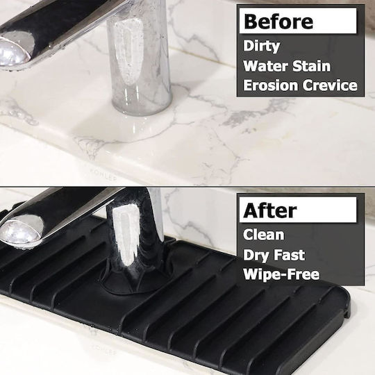 Black Plastic Kitchen Sink Organizer Base 37x13.7x1.8cm
