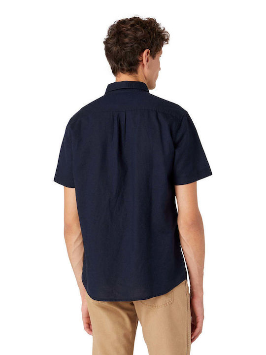 Wrangler Men's Shirt Short Sleeve Navy Blue