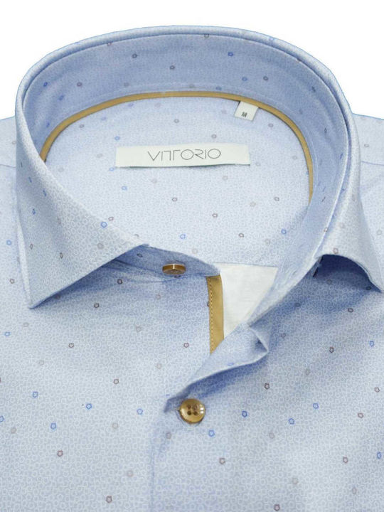 Vittorio Artist Men's Shirt Long Sleeve Light Blue