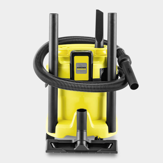 Karcher WD 2-18 Rechargeable Vacuum Wet / Dry Without Charger and Battery with Plastic Bin 12lt