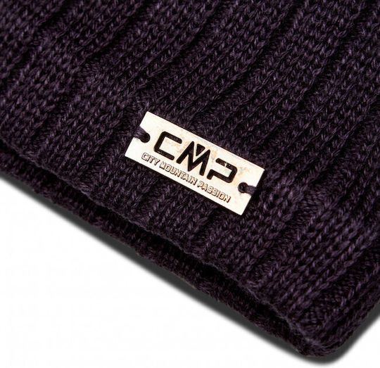 Männer Beanie Mit Rib Strick Schwarz Blau