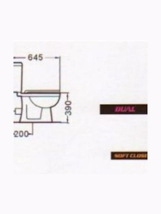 Ceramita Rio Set Toaletă de podea Fără margine cu sistem de descărcare cu Capac Închidere lentă Albă Ceramita Rio Set Toaletă de podea Fără margine cu sistem de descărcare cu Capac Închidere lentă Albă