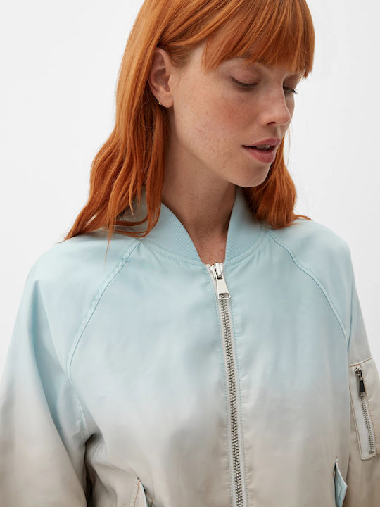Κοντό Γυναικείο Bomber Jacket Μπεζ