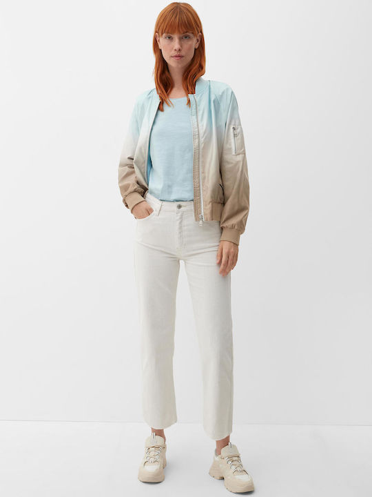 Κοντό Γυναικείο Bomber Jacket Μπεζ