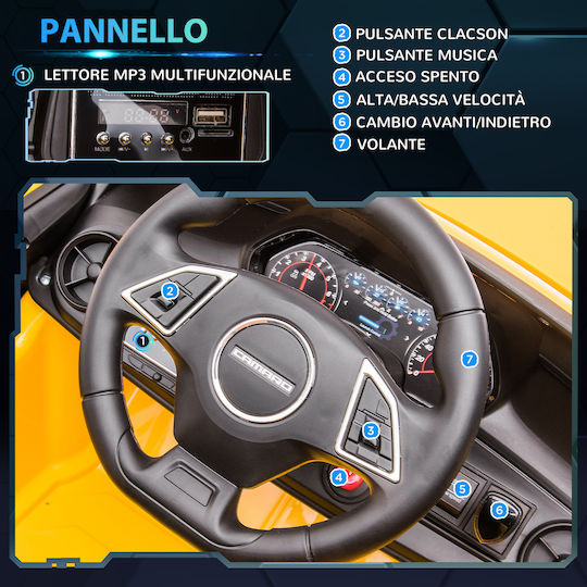 Chevrolet Camaro Διθέσιο με Τηλεκοντρόλ Τύπου 12 Volt Κίτρινο για 3+ Ετών