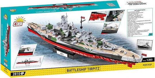 Cobi Building Blocks Battleship Tirpitz for 10+ Years 2810 Pieces