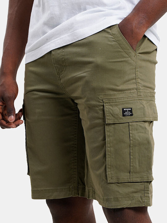Pantaloni Scurți Bărbați Cargo Kaki
