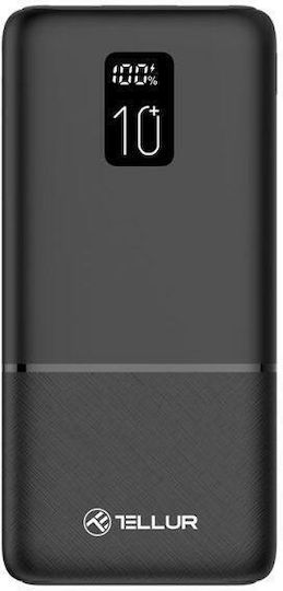 Tellur PD102 Външна Батерия 10000mAh 22.5W с 2 USB-A Изходни Порта и USB-C Изходен Порт Бързо Зареждане Черен