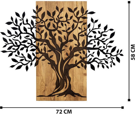 3D Gemischte Kunst Weide Schwarz aus Holz 58x72cm