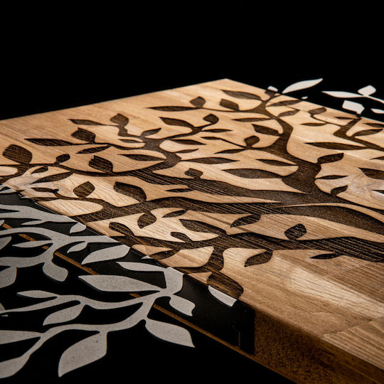 3D Gemischte Kunst Weide Schwarz aus Holz 58x72cm