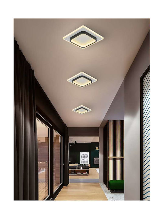 Atman Caen Μοντέρνα Μεταλλική Πλαφονιέρα Οροφής με Ενσωματωμένο LED σε Λευκό χρώμα 32.5cm