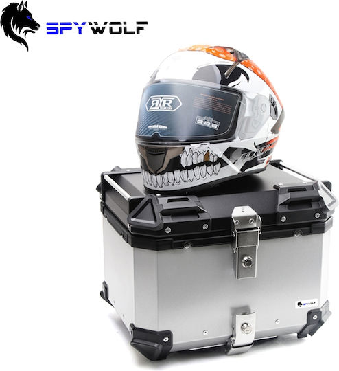 Spywolf SpyWolf Space-S Motorrad-Topcase Aluminium 45lt Silber