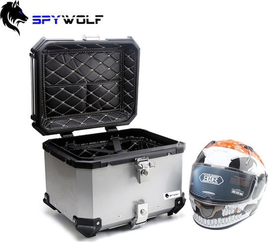 Spywolf SpyWolf Space-S Motorrad-Topcase Aluminium 45lt Silber
