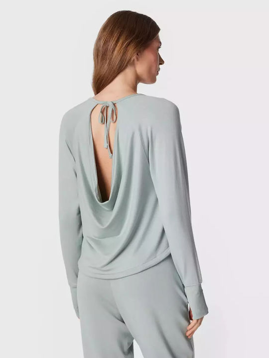 Calvin Klein Women's Long Sleeve Blouse Green