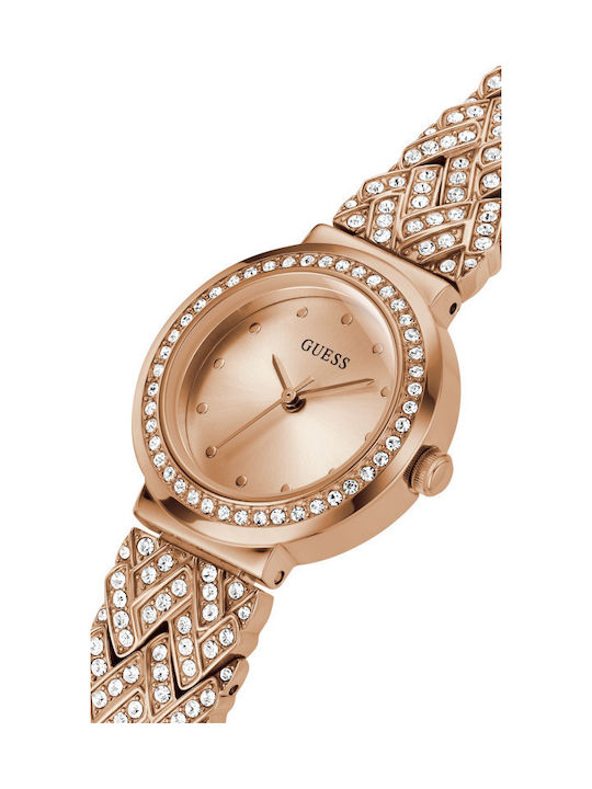 Guess Treasure Damen Uhr mit Rose Gold Metallarmband