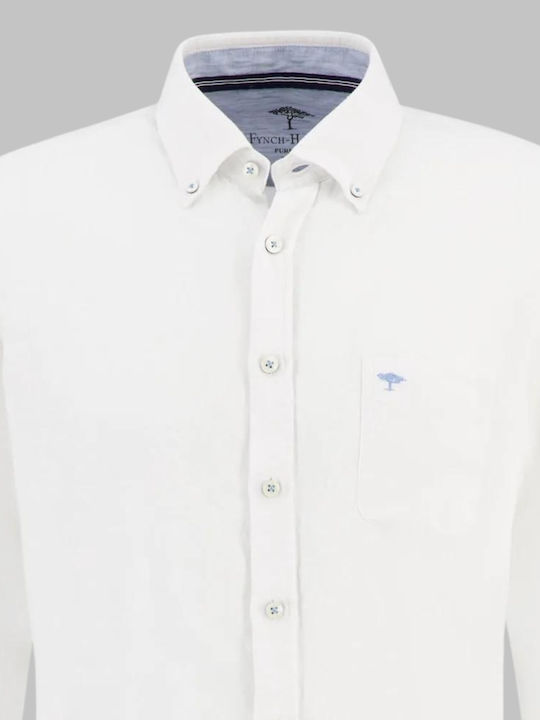 Fynch Hatton Men's Shirt Long Sleeve Linen White