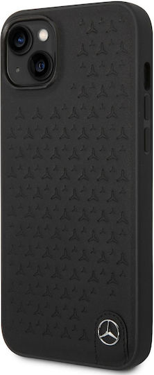 Mercedes-Benz Genuine Leather Star Back Cover Synthetic Leather Black (iPhone 14 Plus)