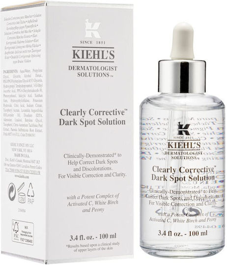 Kiehl's Clearly Corrective Dark Spot Solution Moisturizing & Anti-aging Serum Face with Vitamin C & Salicylic Acid for Radiance & Revitalization 30ml