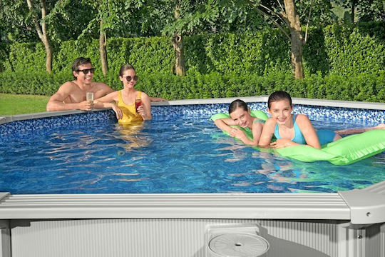 Bestway Hydrium Кръгъл Басейн С Метална Рамка 360x120см Сив