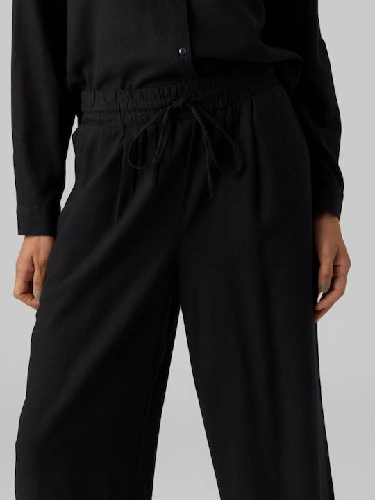Jesmilo Women's Fabric Trousers with Elastic Regular Fit Black