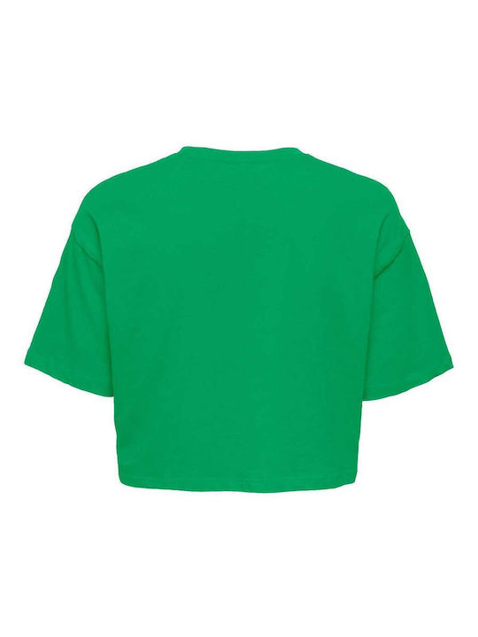 Only Women's Summer Crop Top Cotton Short Sleeve Green