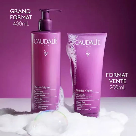 Caudalie Thé Des Vignes Bubble Bath Gel with Hyaluronic Acid & White Musk Scent 400ml