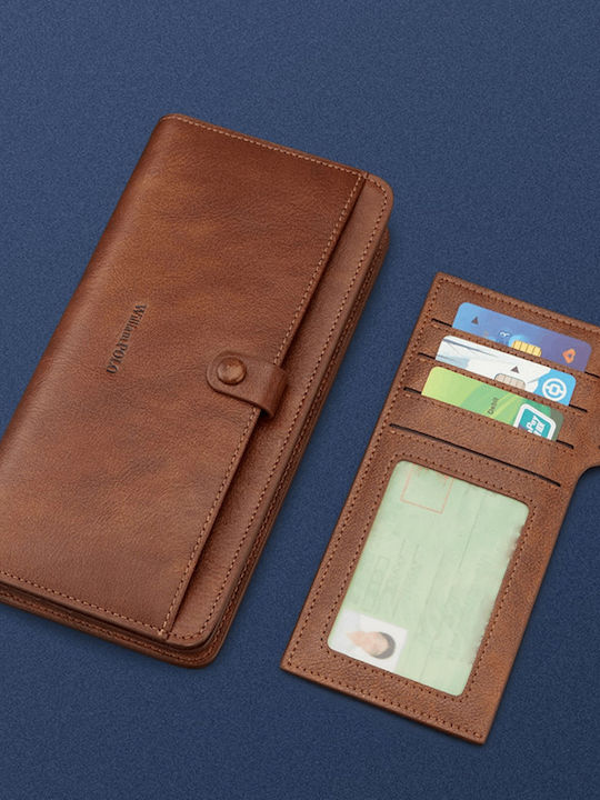 Δερμάτινο Ανδρικό Πορτοφόλι με RFID Καφέ