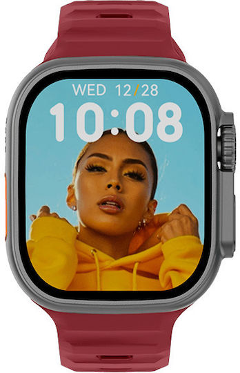 DAS.4 SU08 Smartwatch with Heart Rate Monitor (Black / Red)