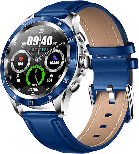 DAS.4 SQ22 Smartwatch με Παλμογράφο (Μπλε)