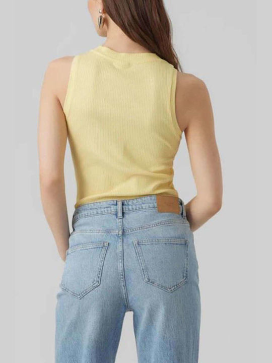 Vero Moda Bluza de Damă de Vară din Bumbac Fără mâneci Lemon Meringue