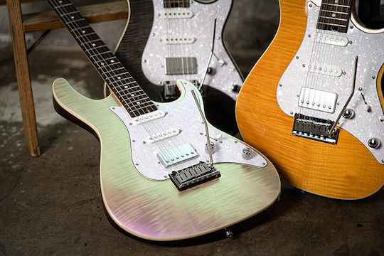 Cort G280 Select Electric Guitar Stratocaster with HSS Pickup Configuration Trans Chameleon Purple