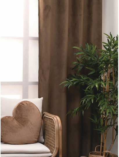 Palamaiki Curtain with Grommet Cyril Brown 140x260cm
