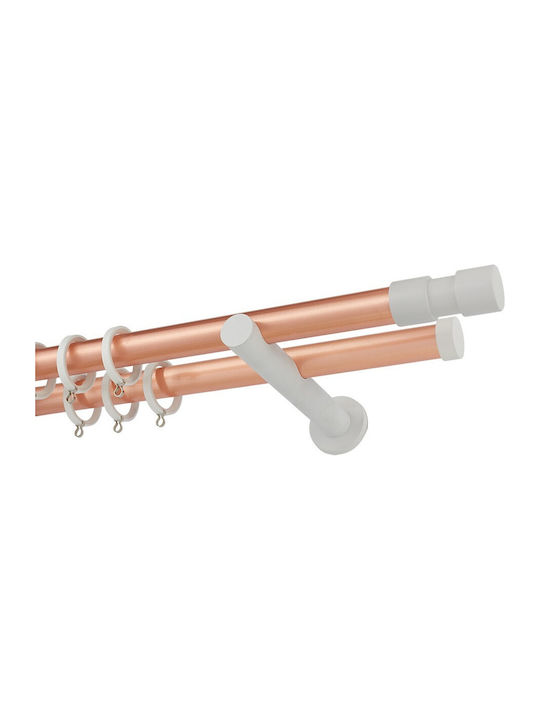 Zogometal Metallisch Vorhangstange Architect Collection Einfach Φ25mm 160cm Copper Matt / White