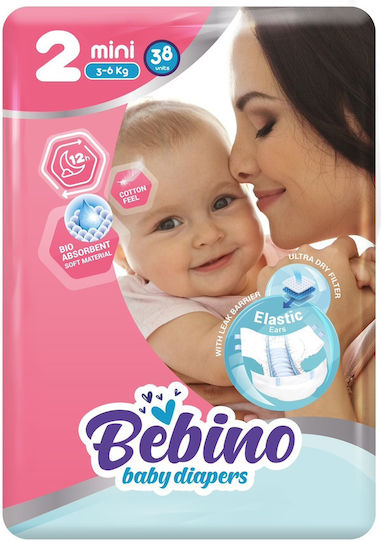 Bebino Πάνες με Αυτοκόλλητο Mini No. 2 για 3-6kg 38τμχ