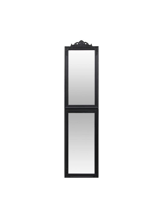 vidaXL Καθρέπτης με Μαύρο Ξύλινο Πλαίσιο 200x50cm