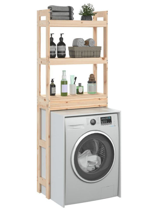 vidaXL Floor Bathroom Shelf Wooden with 3 Shelves 63x26x171cm Brown