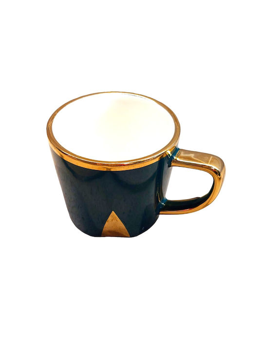 Tea Set with Cup Porcelain Green 7pcs