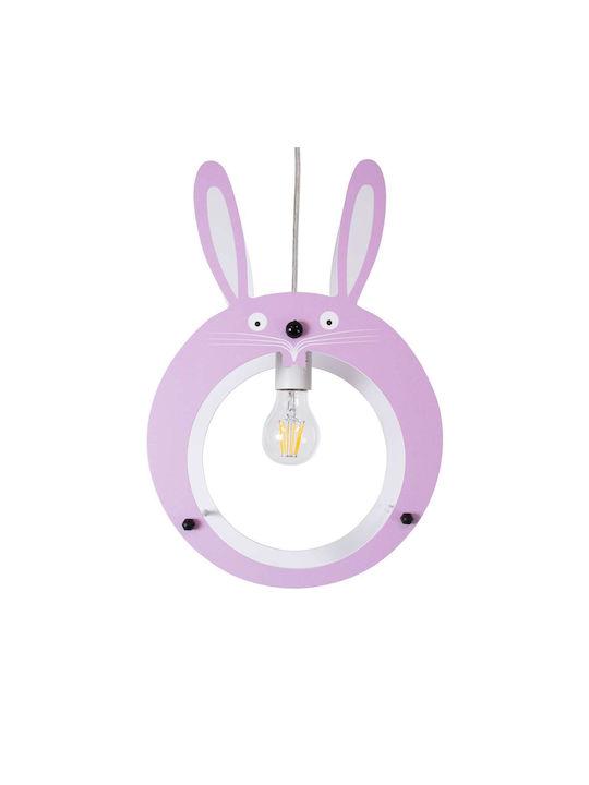 GloboStar Kids Plastic Single Ceiling Light E27 Bunny Pink