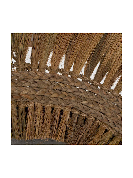 Freebox Rayung Grass Oglindă de Perete De Corp Întreg cu Verde Ramă din Rattan Diametru 130cm 1buc