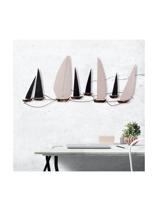 Wall Decor Made of Metal Ocean 117x5x52cm