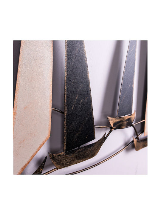 Wall Decor Made of Metal Ocean 117x5x52cm