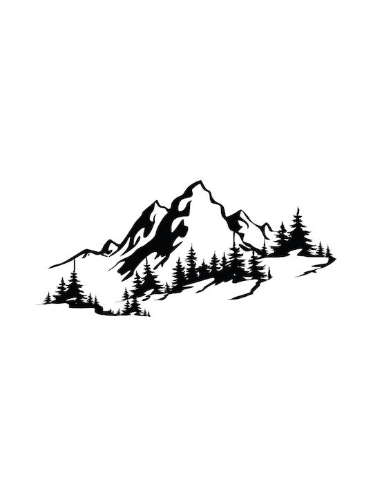 Decorative Silhouette Mountain Black Made of Metal 67x30cm