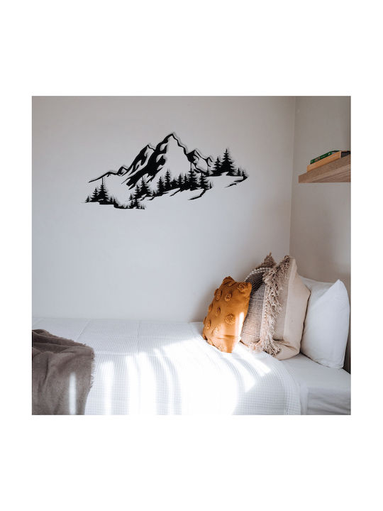 Decorative Silhouette Mountain Black Made of Metal 67x30cm