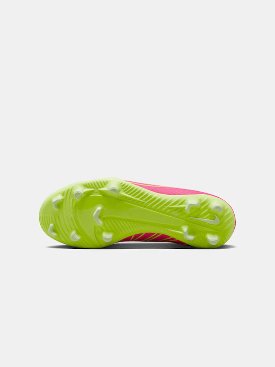 Mercurial Vapor 15 Club FG/MG Kids Soccer Cleats & Shoes with Molded Outsole Pink Blast Volt Gridiron