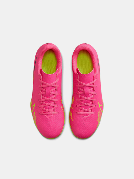Mercurial Vapor 15 Club FG/MG Kids Soccer Cleats & Shoes with Molded Outsole Pink Blast Volt Gridiron
