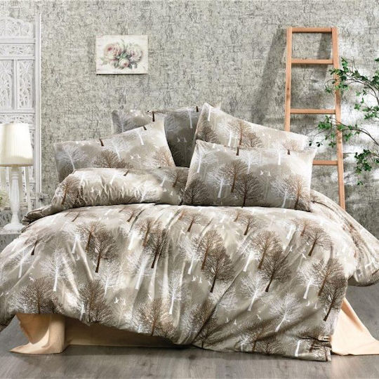 Dimcol Forest Σετ Σεντόνια Υπέρδιπλα 220x240εκ. 311 Beige (4τμχ)