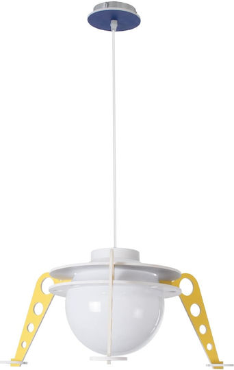 GloboStar Raumschiff-UFO Einfaches Licht Kinderdeckenleuchte Deckenleuchte mit Fassung E27 Gelb 58x24cm