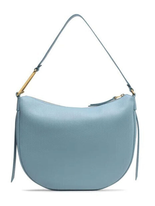 Leather Women's Bag Shoulder Light Blue